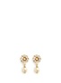 Main View - Click To Enlarge - MIRIAM HASKELL - Crystal glass pearl drop floral earrings