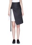 Main View - Click To Enlarge - DKNY - Asymmetric pleat buckle belt pinstripe wrap skirt