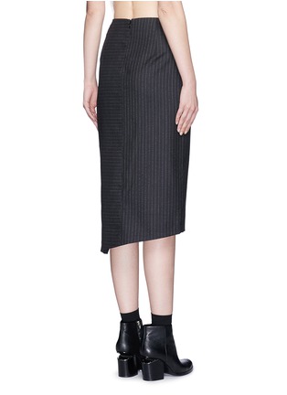 Back View - Click To Enlarge - DKNY - Asymmetric fold wrap pinstripe pencil skirt