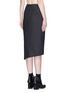 Back View - Click To Enlarge - DKNY - Asymmetric fold wrap pinstripe pencil skirt