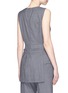 Back View - Click To Enlarge - DKNY - Asymmetric pleat overlay pinstripe sleeveless top