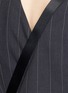 Detail View - Click To Enlarge - DKNY - Buckle wrapover apron sleeveless pinstripe top