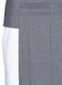 Detail View - Click To Enlarge - DKNY - Asymmetric pleat overlay sleeveless pinstripe dress