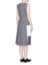 Back View - Click To Enlarge - DKNY - Asymmetric pleat overlay sleeveless pinstripe dress