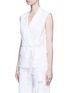 Front View - Click To Enlarge - DKNY - Open back tie waist tailored vest