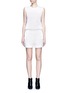 Main View - Click To Enlarge - DKNY - Button back elastic waist linen rompers