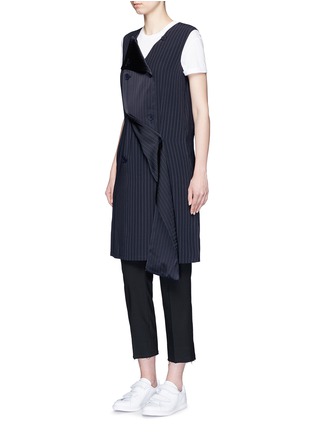 Figure View - Click To Enlarge - DKNY - Button front panel pinstripe shift dress