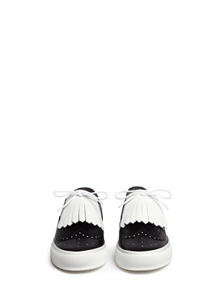 Front View - Click To Enlarge - CLERGERIE - 'Tolk' detachable kiltie leather brogue sneakers