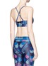 Back View - Click To Enlarge - MARA HOFFMAN ATH - 'Voyager' leaf print crisscross back sports bra