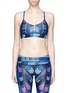 Main View - Click To Enlarge - MARA HOFFMAN ATH - 'Voyager' leaf print crisscross back sports bra