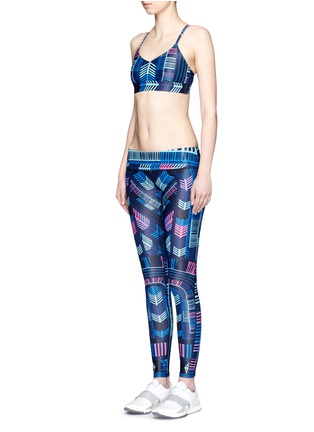 Figure View - Click To Enlarge - MARA HOFFMAN ATH - 'Voyager' leaf print crisscross back sports bra