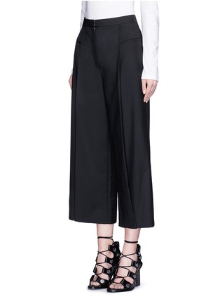 Front View - Click To Enlarge - ALEXANDER WANG - Cropped wide leg wool-mohair pants