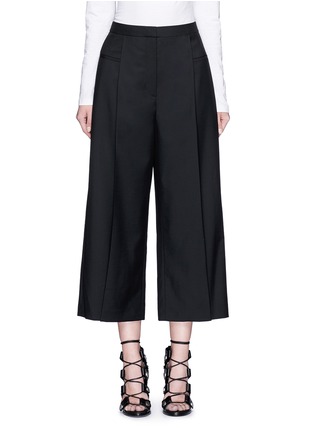 Main View - Click To Enlarge - ALEXANDER WANG - Cropped wide leg wool-mohair pants