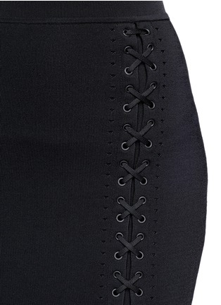Detail View - Click To Enlarge - ALEXANDER WANG - Asymmetric lace-up knit skirt