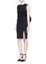 Figure View - Click To Enlarge - ALEXANDER WANG - Asymmetric lace-up knit skirt