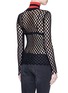 Back View - Click To Enlarge - ALEXANDER WANG - Stripe turtleneck split mesh top