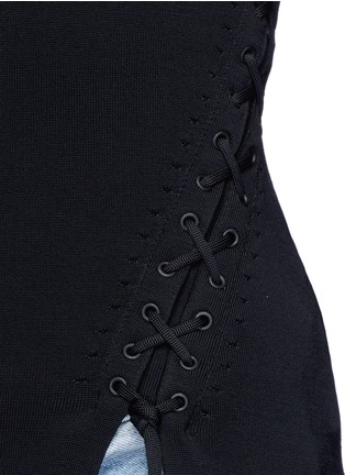 Detail View - Click To Enlarge - ALEXANDER WANG - Asymmetric lace-up knit top