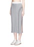 Front View - Click To Enlarge - ALEXANDER WANG - Frilled trim panelled knit skirt
