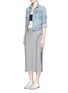 Figure View - Click To Enlarge - ALEXANDER WANG - Frilled trim panelled knit skirt