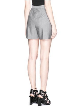 Back View - Click To Enlarge - ALEXANDER WANG - Pleated front wool-mohair shorts
