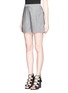 Front View - Click To Enlarge - ALEXANDER WANG - Pleated front wool-mohair shorts