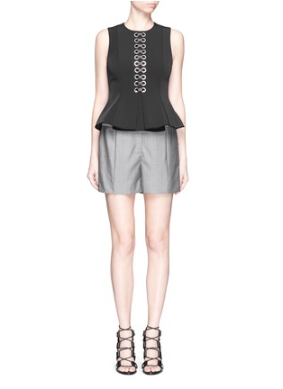 Figure View - Click To Enlarge - ALEXANDER WANG - Pleated front wool-mohair shorts
