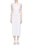 Main View - Click To Enlarge - ALEXANDER WANG - Frilled trim panelled jersey henley tank dress