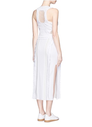 Figure View - Click To Enlarge - ALEXANDER WANG - Frilled trim panelled jersey henley tank dress