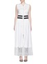 Main View - Click To Enlarge - ALEXANDER WANG - Floral lace stripe rib knit satin vest