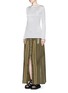 Figure View - Click To Enlarge - ALEXANDER WANG - Flightsuit lacing cotton-silk skirt
