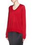 Front View - Click To Enlarge - ALEXANDER WANG - High-low hem wool sweater