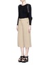 Figure View - Click To Enlarge - ALEXANDER WANG - Pleat twill workwear culottes