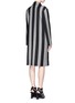Back View - Click To Enlarge - ALEXANDER WANG - Micro houndstooth stripe wool car coat