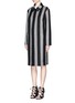 Front View - Click To Enlarge - ALEXANDER WANG - Micro houndstooth stripe wool car coat