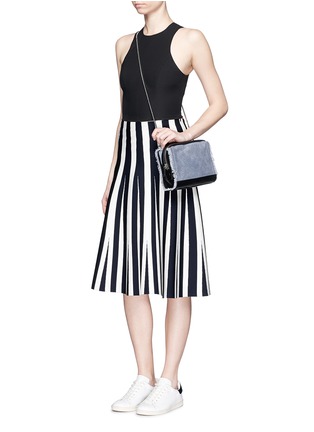 Figure View - Click To Enlarge - ALEXANDER WANG - Stripe ponte knit flare skirt