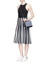 Figure View - Click To Enlarge - ALEXANDER WANG - Stripe ponte knit flare skirt