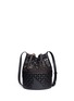 Front View - Click To Enlarge - ALAÏA - 'Petale' lasercut matte leather bucket bag