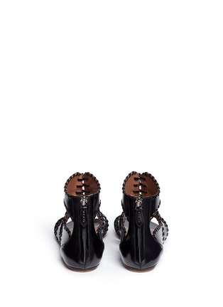 Back View - Click To Enlarge - ALAÏA - Whipstitch leather gladiator sandals