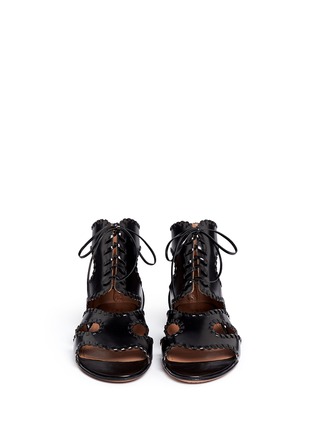 Front View - Click To Enlarge - ALAÏA - Whipstitch leather gladiator sandals