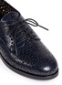 Detail View - Click To Enlarge - ALAÏA - Geometric lasercut perforated leather Derbies