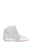 Main View - Click To Enlarge - ALAÏA - Geometric lasercut perforated suede ankle boots