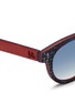 Detail View - Click To Enlarge - ISAIA - Fabric effect painted wood round sunglasses
