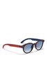 Figure View - Click To Enlarge - ISAIA - Fabric effect painted wood round sunglasses