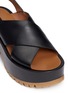 Detail View - Click To Enlarge - MARNI - Cross vamp leather slingback wedge sandals