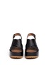 Front View - Click To Enlarge - MARNI - Cross vamp leather slingback wedge sandals