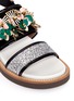 Detail View - Click To Enlarge - MARNI - Floral embellished glitter fussbett sandals