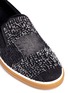 Detail View - Click To Enlarge - JIMMY CHOO - 'Grove' check frayed denim skate slip-ons