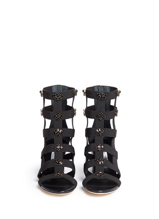 Front View - Click To Enlarge - JIMMY CHOO - 'Myriad 65' jewelled elastic gladiator sandals