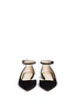 Front View - Click To Enlarge - JIMMY CHOO - 'Lucy' ankle strap suede d'Orsay flats
