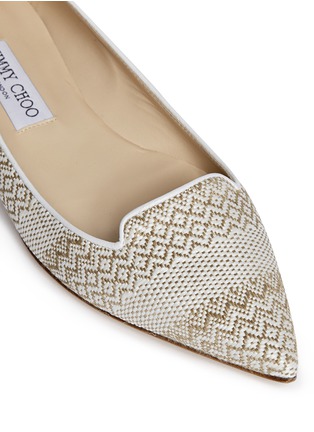 Detail View - Click To Enlarge - JIMMY CHOO - 'Attila' woven skimmer flats